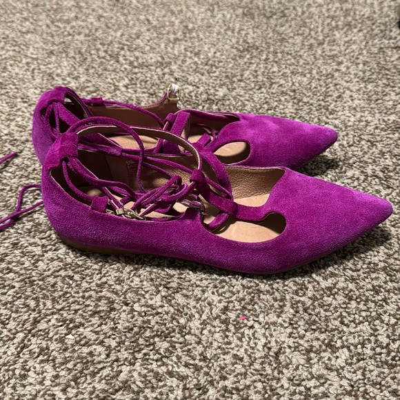Free People Purple lace flats size 37 - Picture 1 of 6